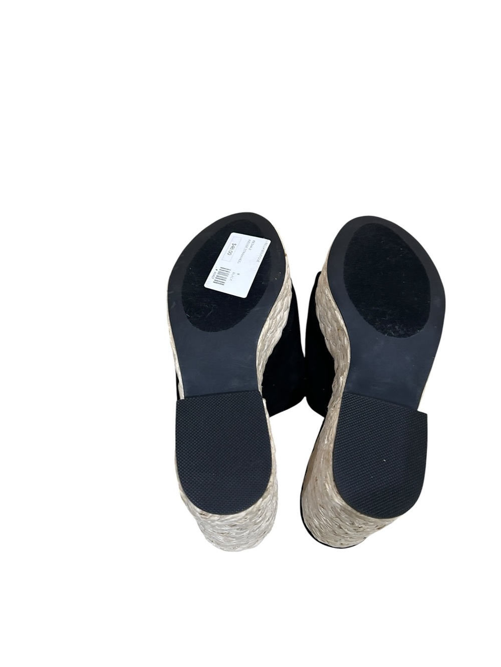 Nwot Liliana Black faux Suede slip on Espadrille platform Slide size 8 - Picture 8 of 9